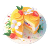 3D香草蛋糕创意插画