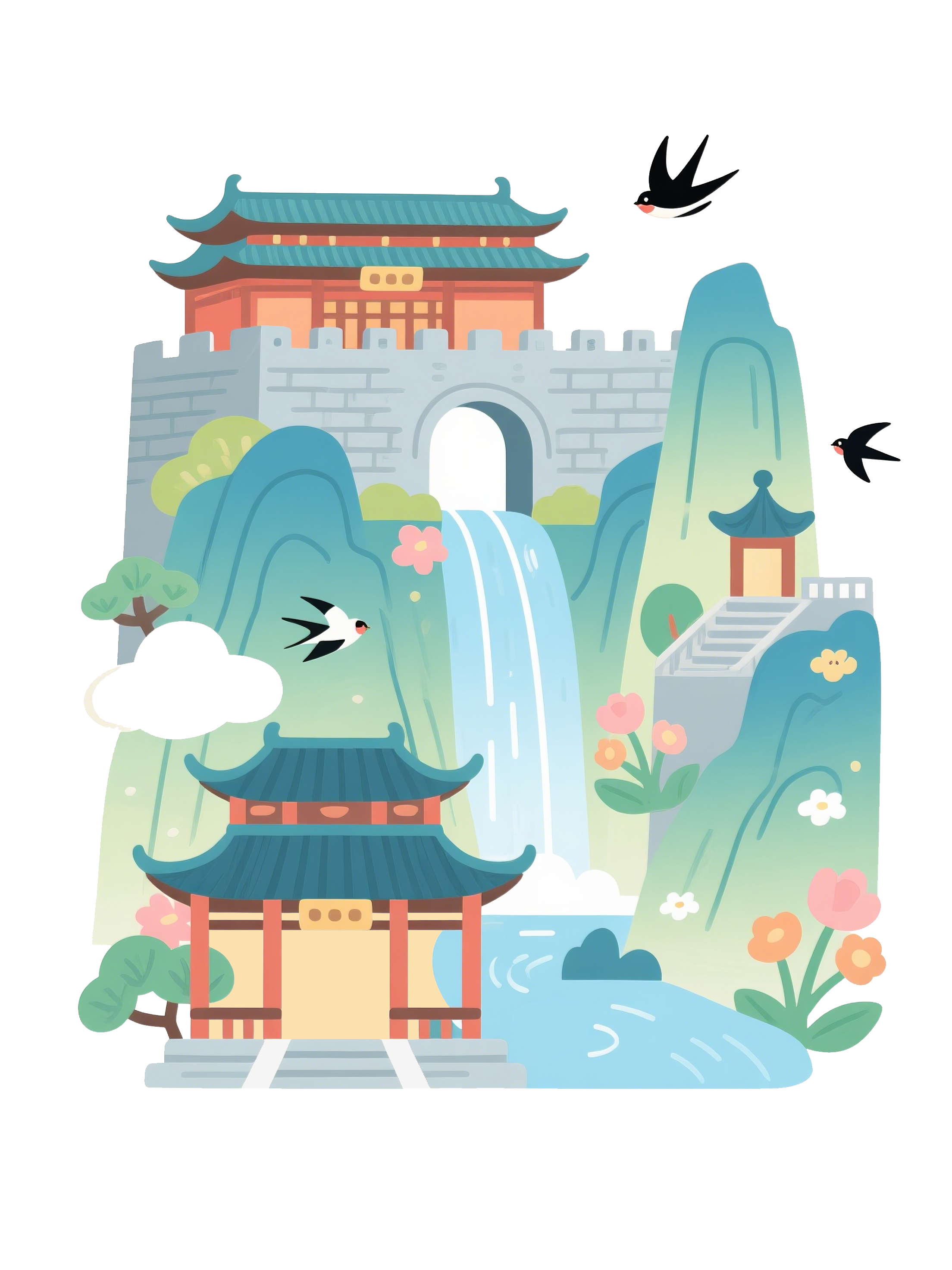 中国古风建筑素材