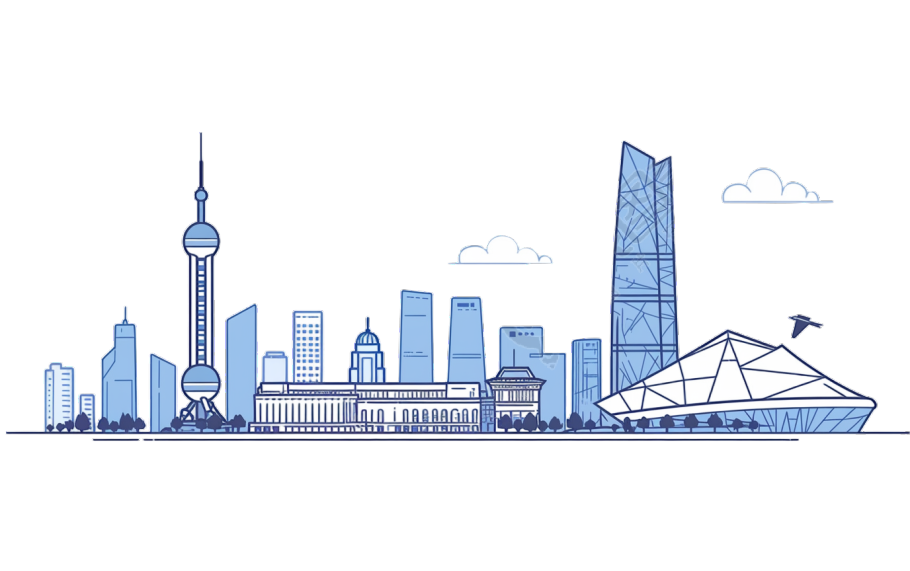 彩色城市建筑插画设计