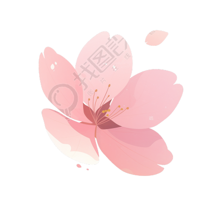 樱花花瓣透明背景插画