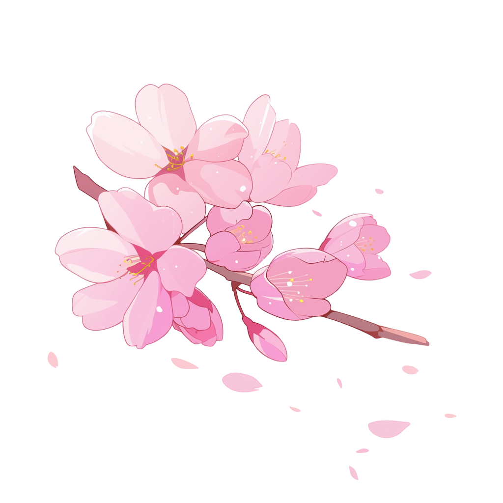 樱花花瓣飞舞插画