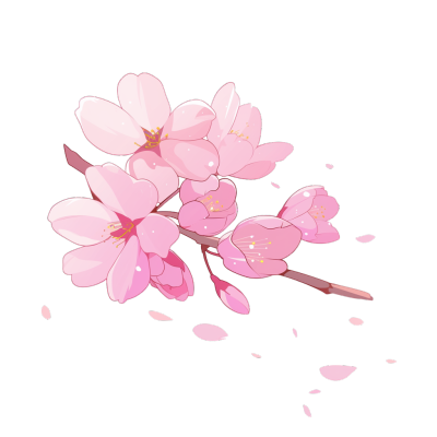 樱花花瓣飞舞插画