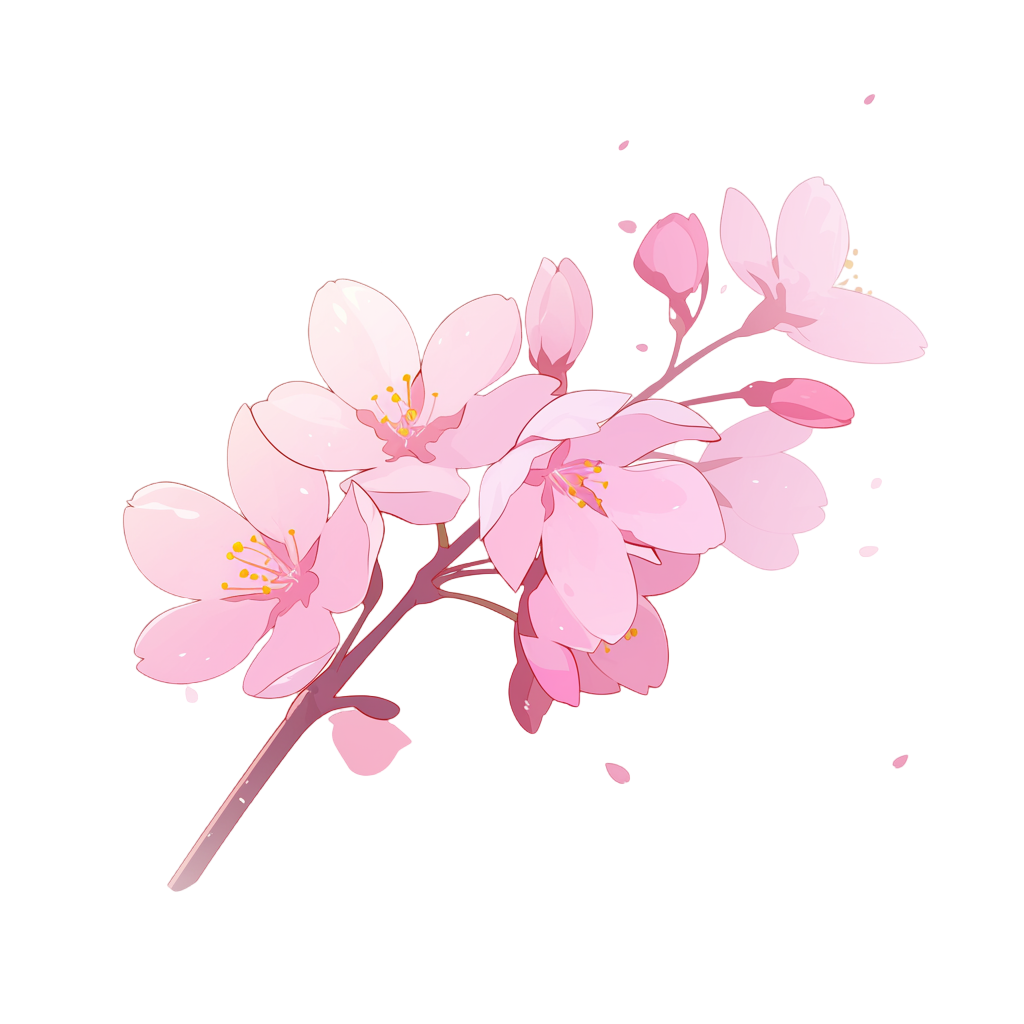 粉色樱花矢量素材