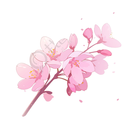 粉色樱花矢量素材