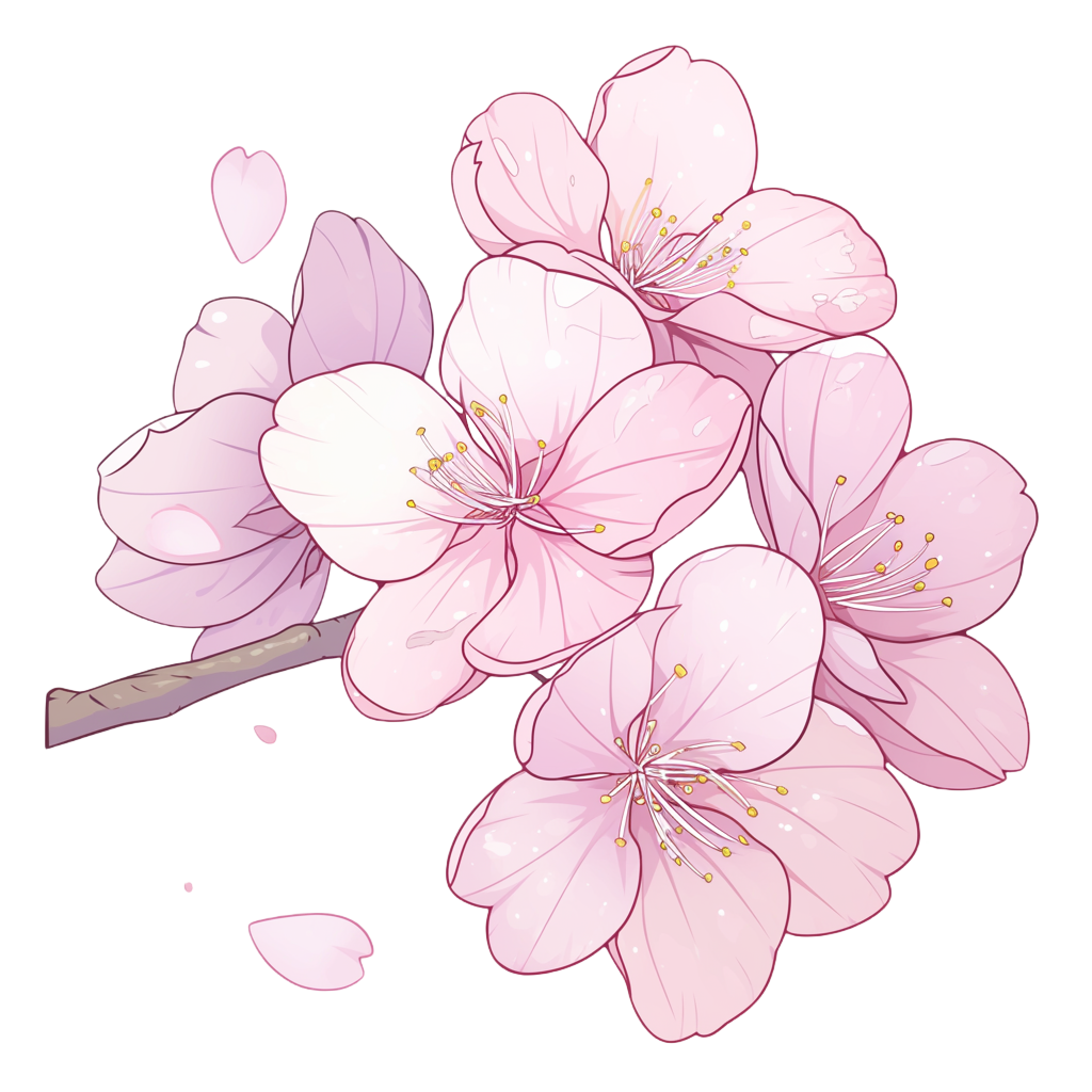 粉色樱花矢量插画