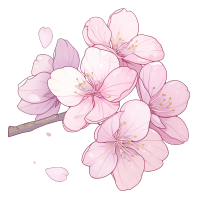粉色樱花矢量插画