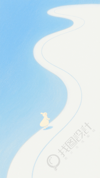小清新蓝色背景插画