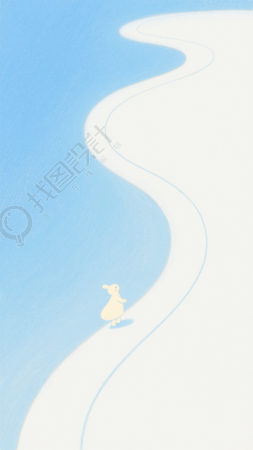 小清新蓝色背景插画