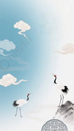 中国风蓝色背景高清素材