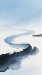蓝色水墨渐变背景元素