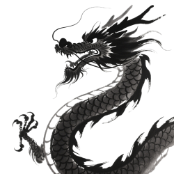 中国龙水墨风元素