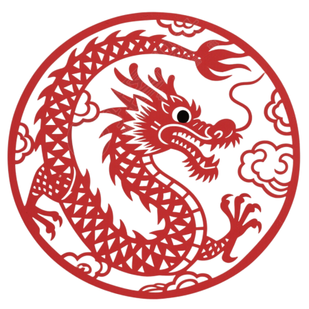 中国龙剪纸风格元素