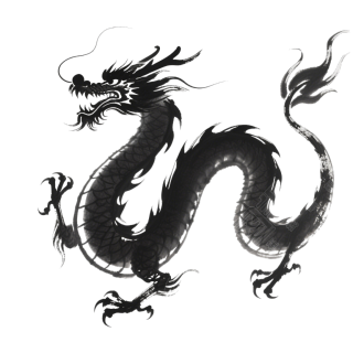 中国龙水墨风素材