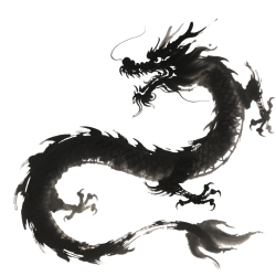 中国龙水墨风PNG插画