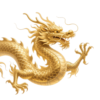 中国龙透明背景插画