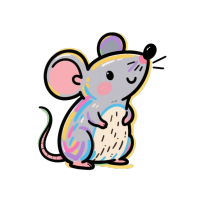 透明背景老鼠涂鸦PNG