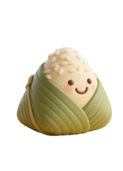 可爱黏土风格3D渲染粽子PNG素材