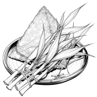 粽子线描图素材