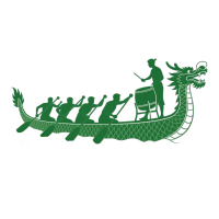 端午节龙舟竞渡绿色剪影