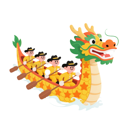 划龙舟传统节庆元素