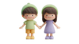 儿童手牵手3D元素