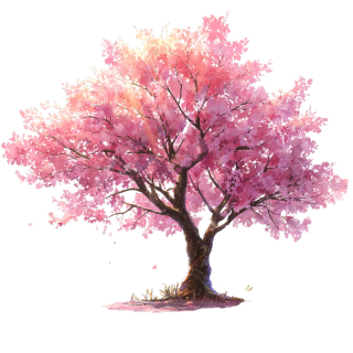 樱花树插画设计