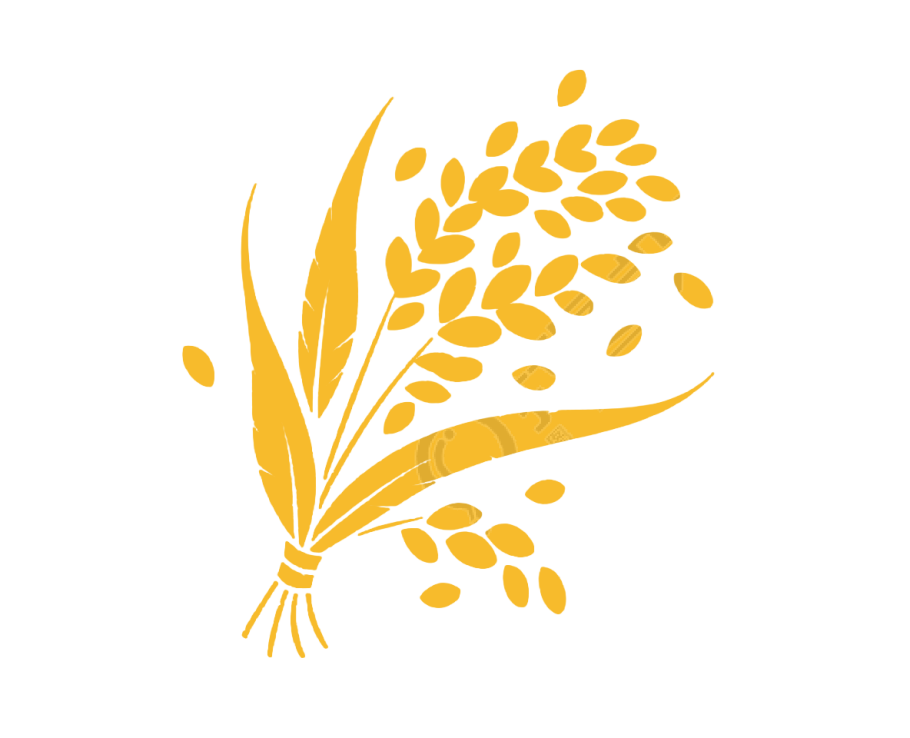 水稻秧苗LOGO图标插画