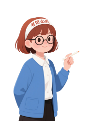 高考复习女生PNG插画