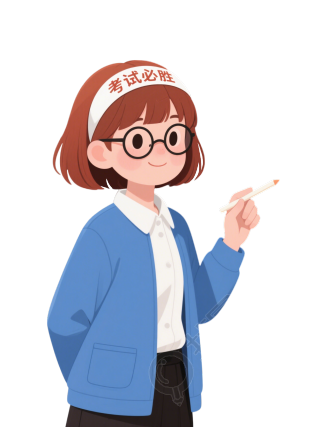 高考复习女生PNG插画