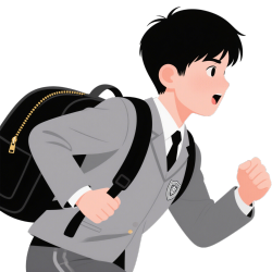 插画风格学生高考奔跑PNG素材