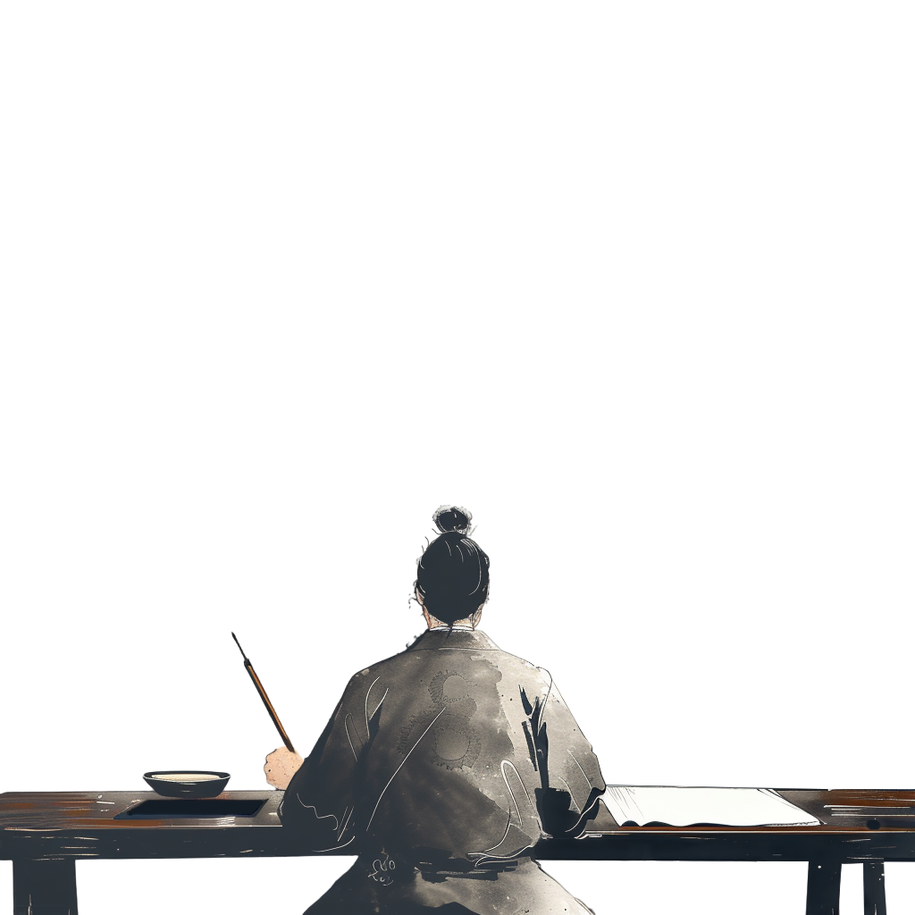 水墨风古代考试场景元素