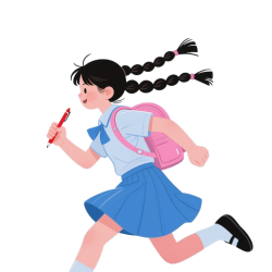 高考奔跑插画素材