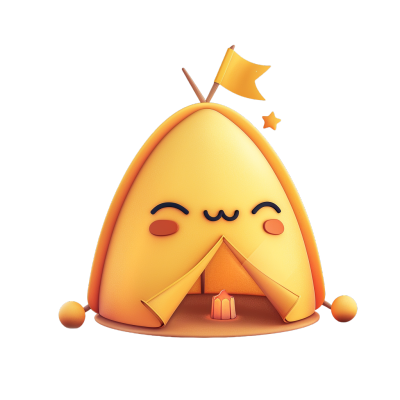 卡通露营帐篷插图