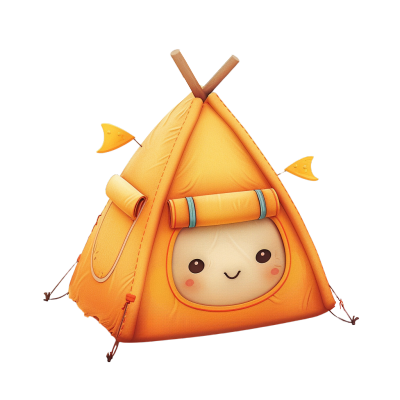 卡通露营帐篷素材