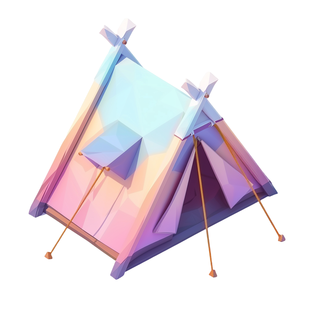 低多边形帐篷插画