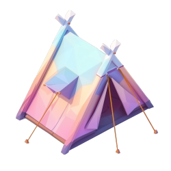 低多边形帐篷插画