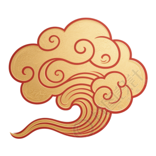金色云纹图案PNG