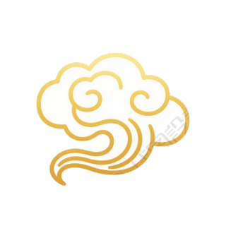金色云纹图案PNG素材