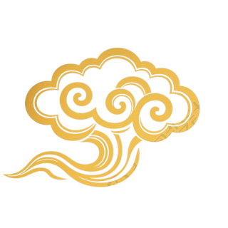 金色云纹图案PNG素材