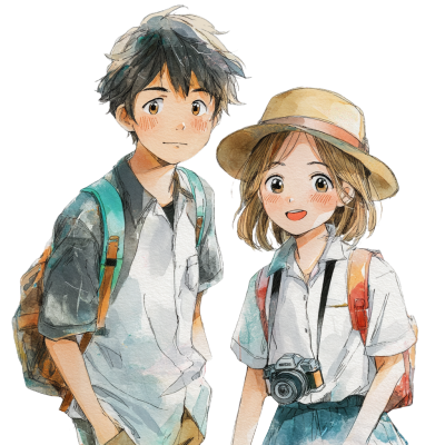 毕业旅行动漫插画