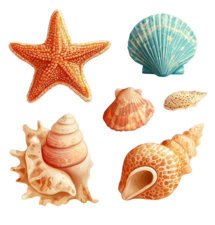 海洋贝壳贴纸插画