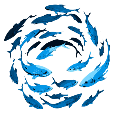 海洋鱼群矢量素材