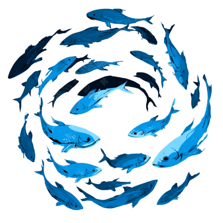 海洋鱼群矢量素材