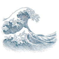 极简海浪线条艺术