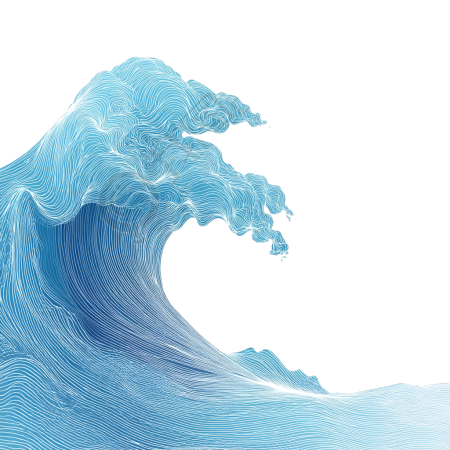 海洋卡通海浪插图
