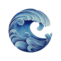 极简海浪线条艺术