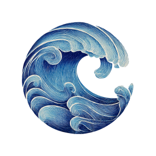海洋海浪极简线条素材