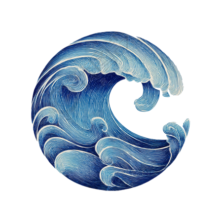 海洋海浪极简线条素材