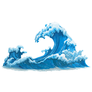 海洋卡通海浪元素