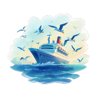 海上巡游插画